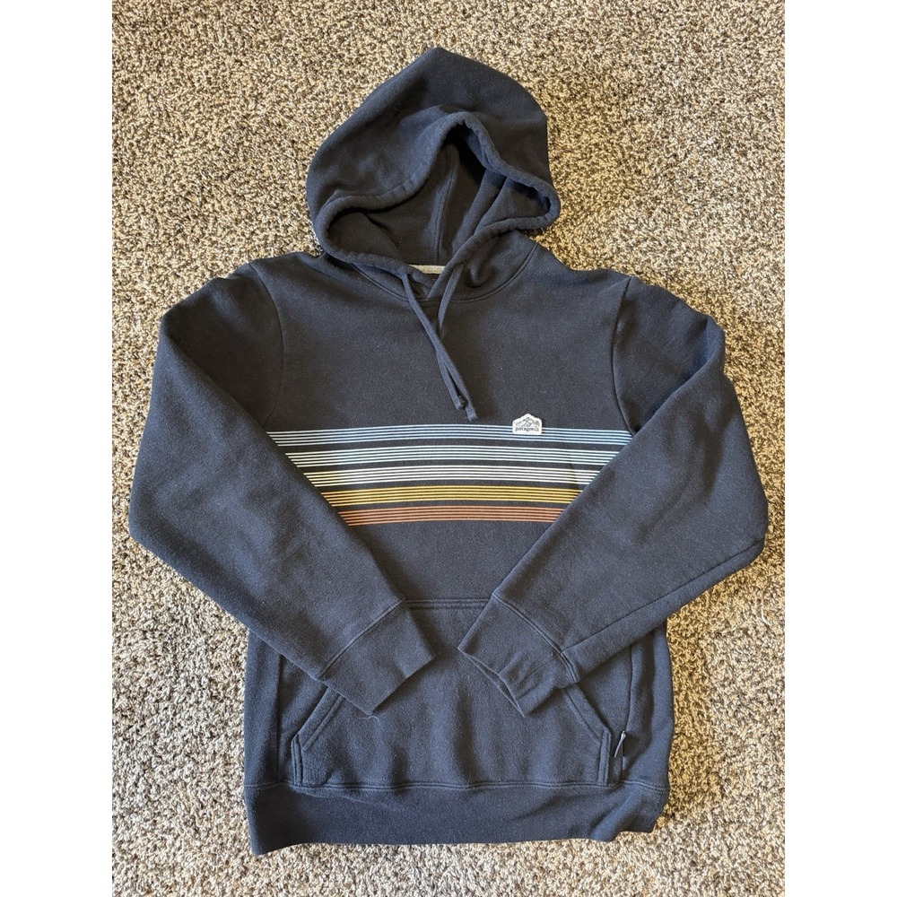 Patagonia Hoodie Sweatshirt Women's S Mens XS Black Striped Uprisal Casual